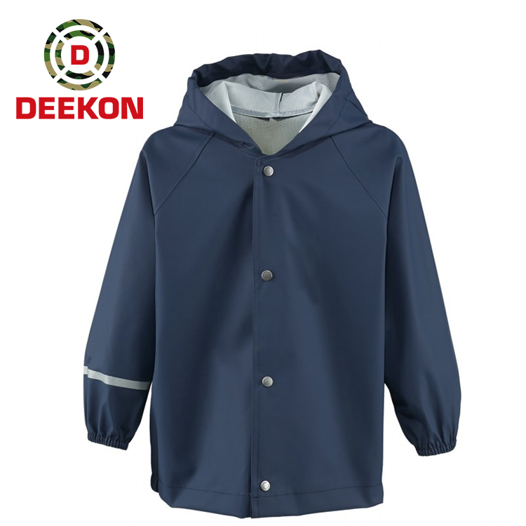 Dark Blue Rainwear with Hood