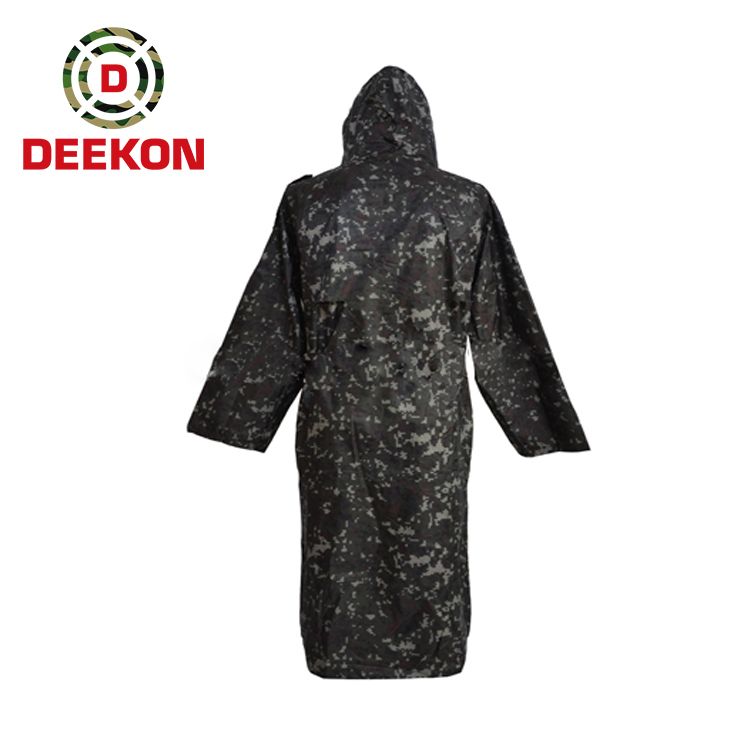 Black Digital Camo Raincoat